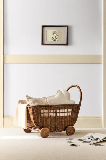 RATTANOWY KOSZYK DZIECIĘCY - Jasnobeżowy Zara