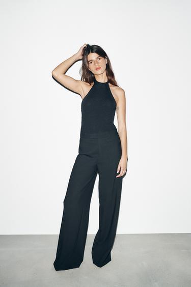 TOP DE MALHA HALTER COM LAÇO - Preto da Zara
