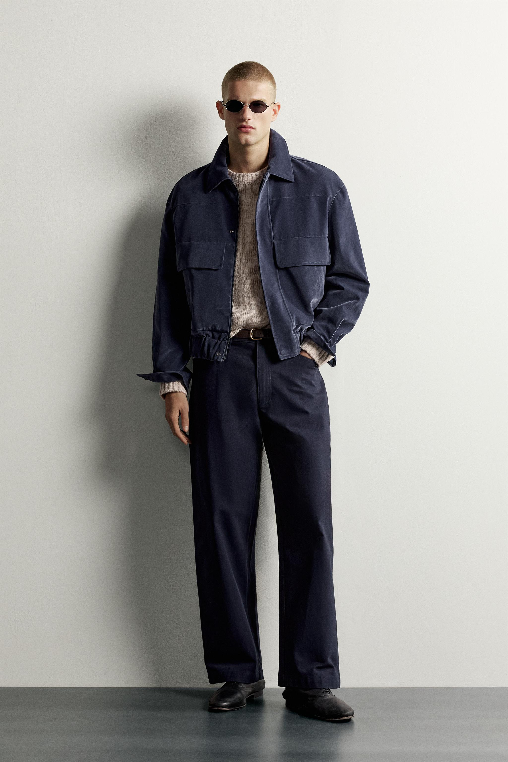 BLOUSON CROPPED FIT VELOURS