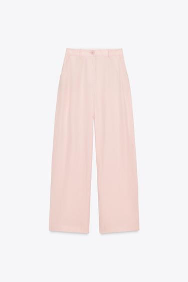 PANTALON LARGE À PINCES - Rose de Zara - Image 6