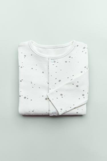 CONVERTIBLE STAR PRINT FOOTIE PYJAMAS - Oyster-white by Zara