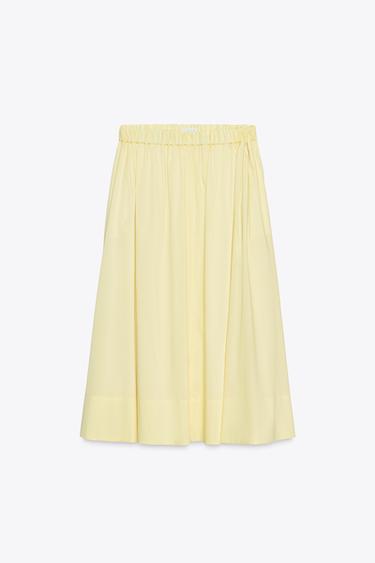 MIDI SKIRT WITH POCKETS - Yellow by Zara