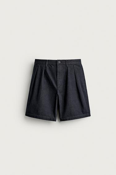 ДЖИНСОВІ ШОРТИ-ЧІНОСИ RELAXED FIT ЗІ ЗАЩІПАМИ - Індиго Zara