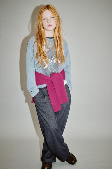 BLUZË ME EFEKT TË ZBARDHUR BAMBI © DISNEY - Gri e errët nga Zara - Imazh 0