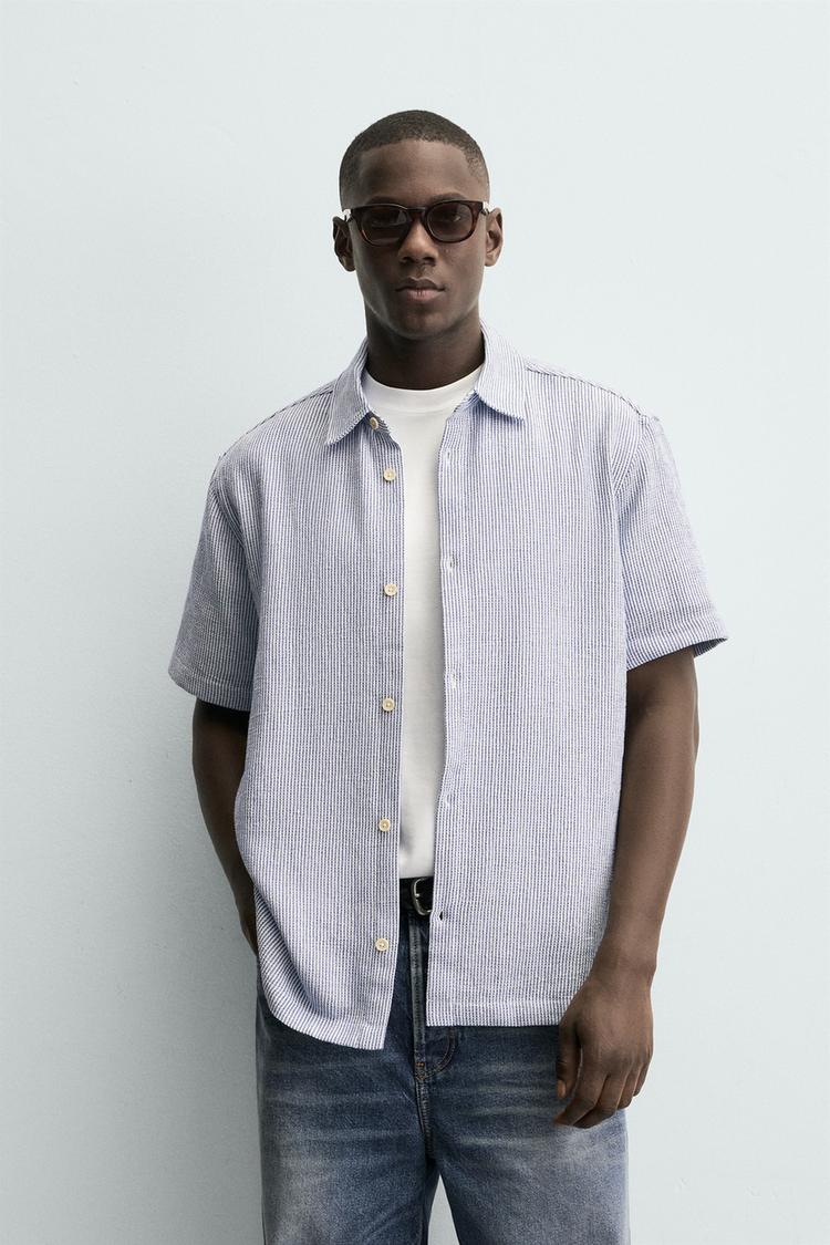ZARA REGULAR FIT TEXTURED SHIRT