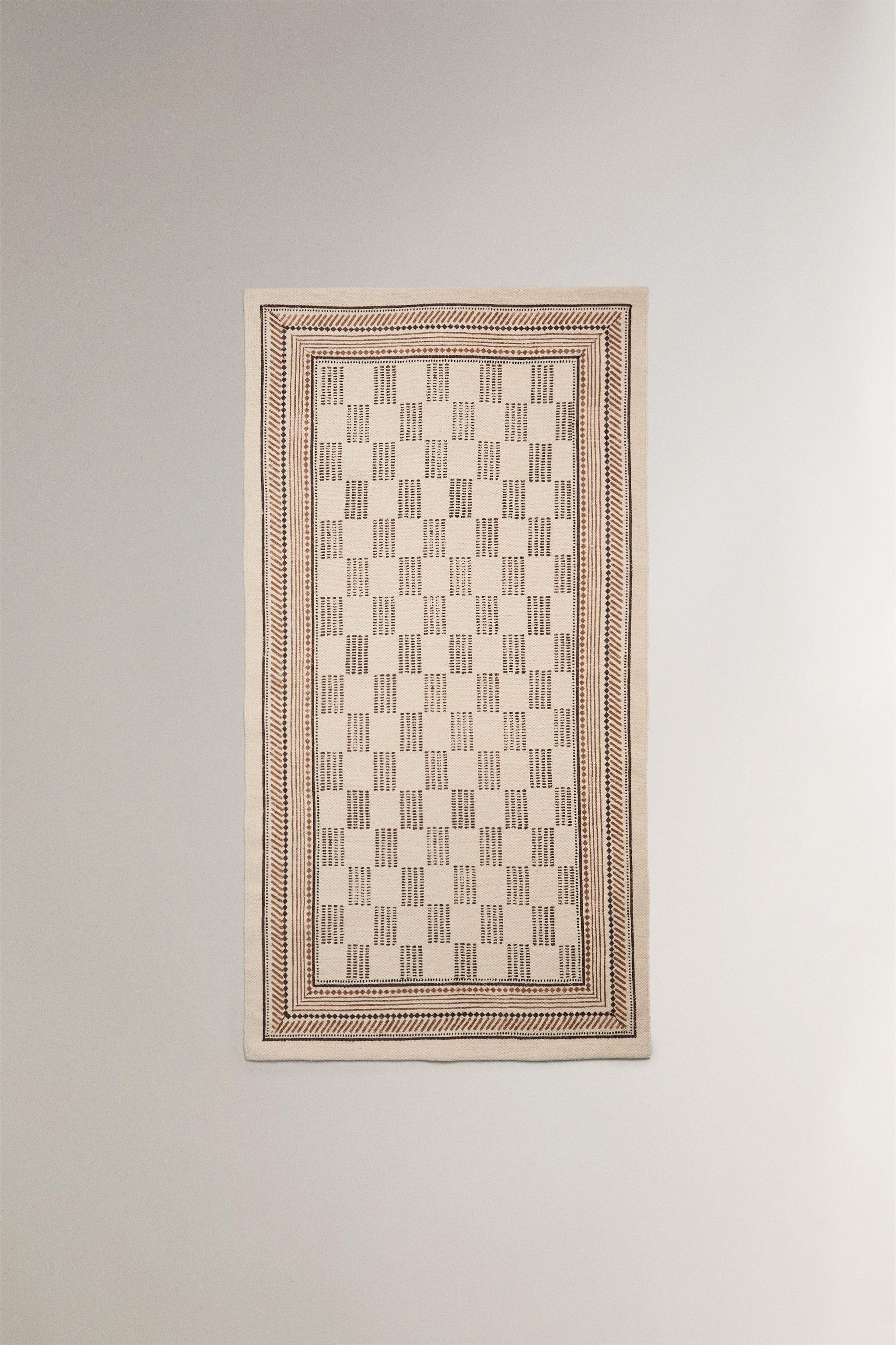 ZARA  ウール ラグ　クリーム色　未使用 ライトトーン ウール ラグ | Zara Home 日本/Japan