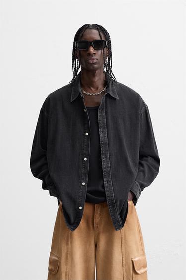 CAMISA DENIM - Carbón de Zara