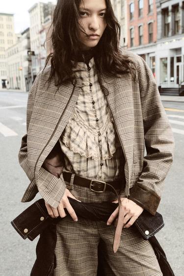 HOUNDSTOOTH JACKET AND BERMUDA SHORTS SET - Mid-yellow by Zara