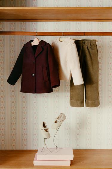 MANTEAU EN DRAP DE LAINE - Bordeaux de Zara - Image 8