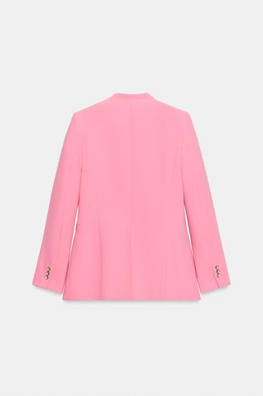 VESTE AJUSTÉE SANS REVERS - Rose de Zara - Image 7