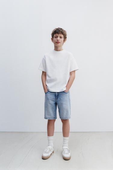 STRAIGHT DENIM BERMUDA SHORTS - Light blue by Zara