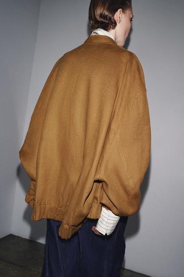 ZW COLLECTION OVERSIZED LINEN JACKET - Mustard by Zara - Image 2