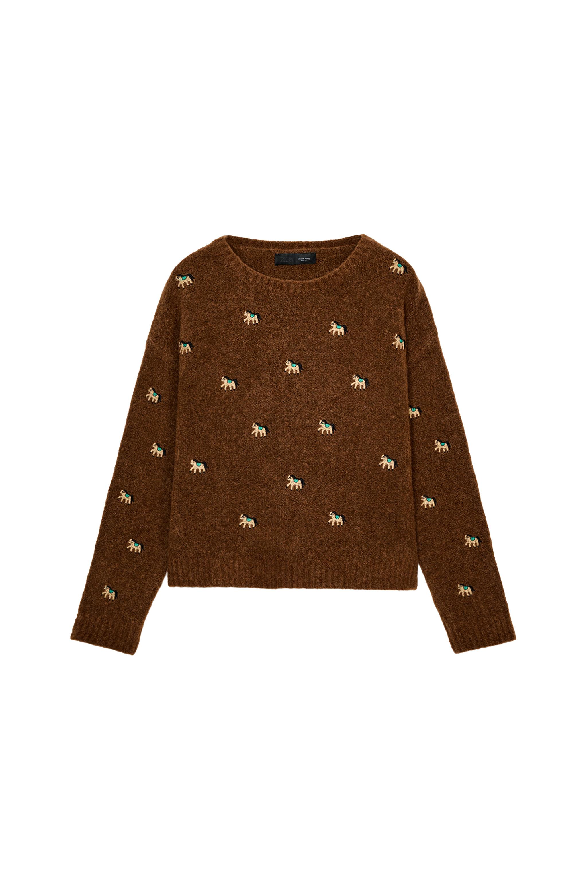 あさぴょん zara今期ニット ブラウン新品未使用 新品タグ付き ZARA ショート丈ジャージーニット ブラウン Sサイズ