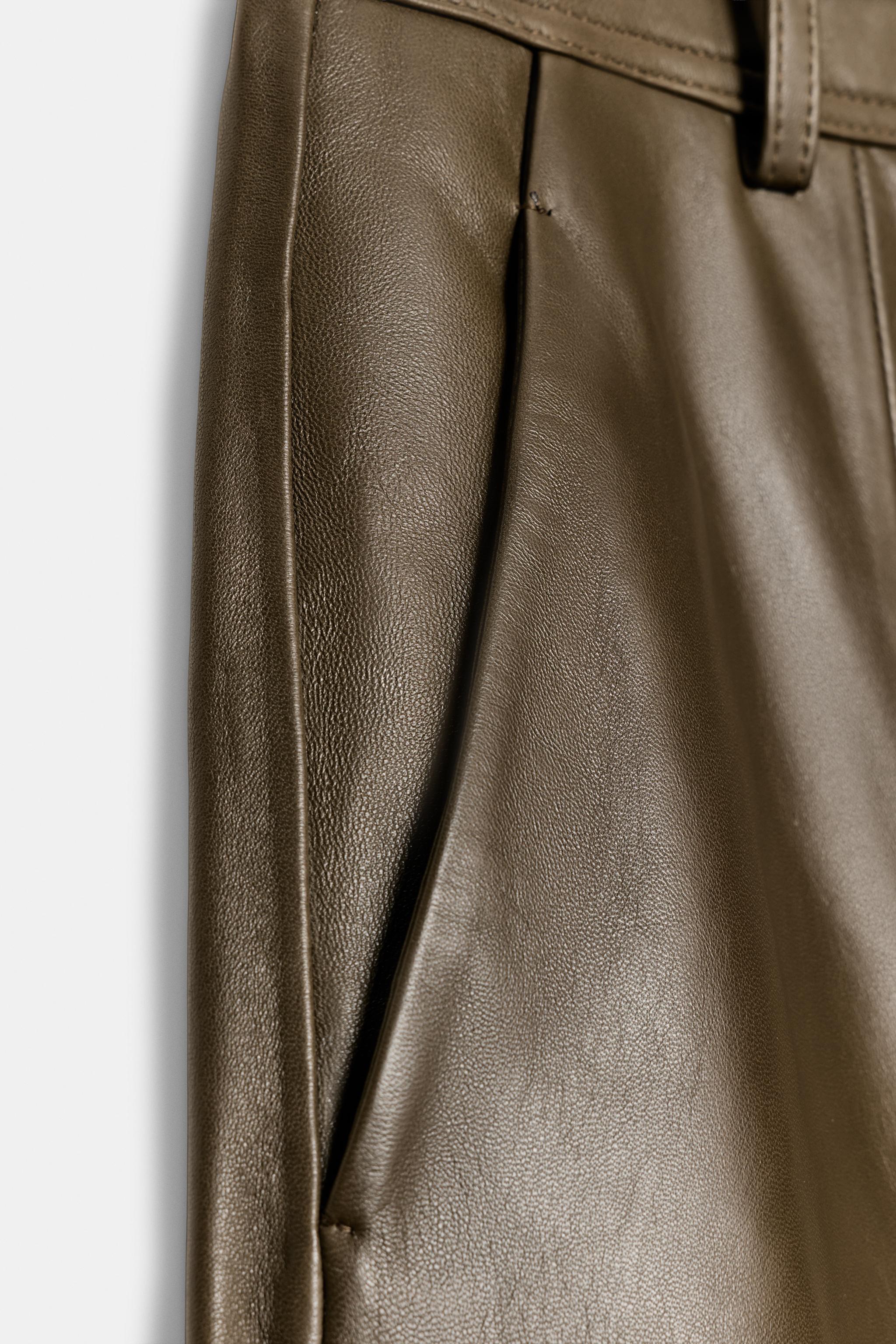 STRAIGHT LEATHER PANTS ZW COLLECTION LIMITED EDITION