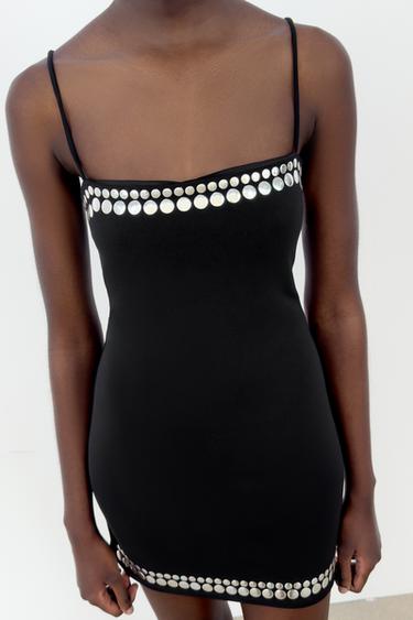 STUDDED MINI DRESS - Black by Zara - Image 2
