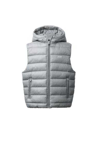CHALECO ULTRALIGERO TEXTO - Gris de Zara