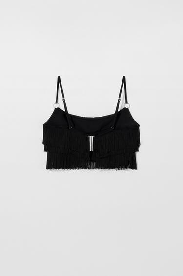 HAUT DE BIKINI À FRANGES KATE MOSS X ZARA - Noir de Zara - Image 2