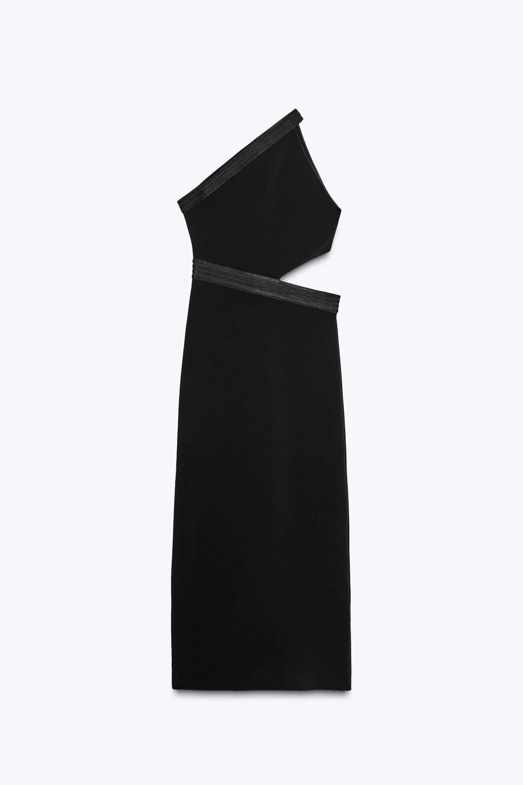 アシンメトリーストレッチワンピース - ブラック | ZARA Japan