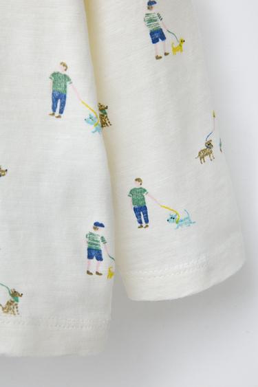 DOG PRINT T-SHIRT - Light ecru by Zara - Image 3
