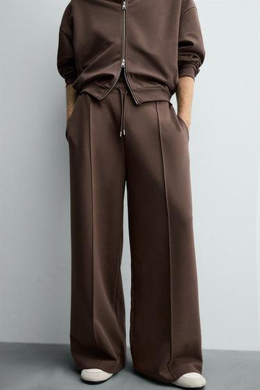 LABEL INTERLOCK TROUSERS - Chocolate de Zara - Image 5