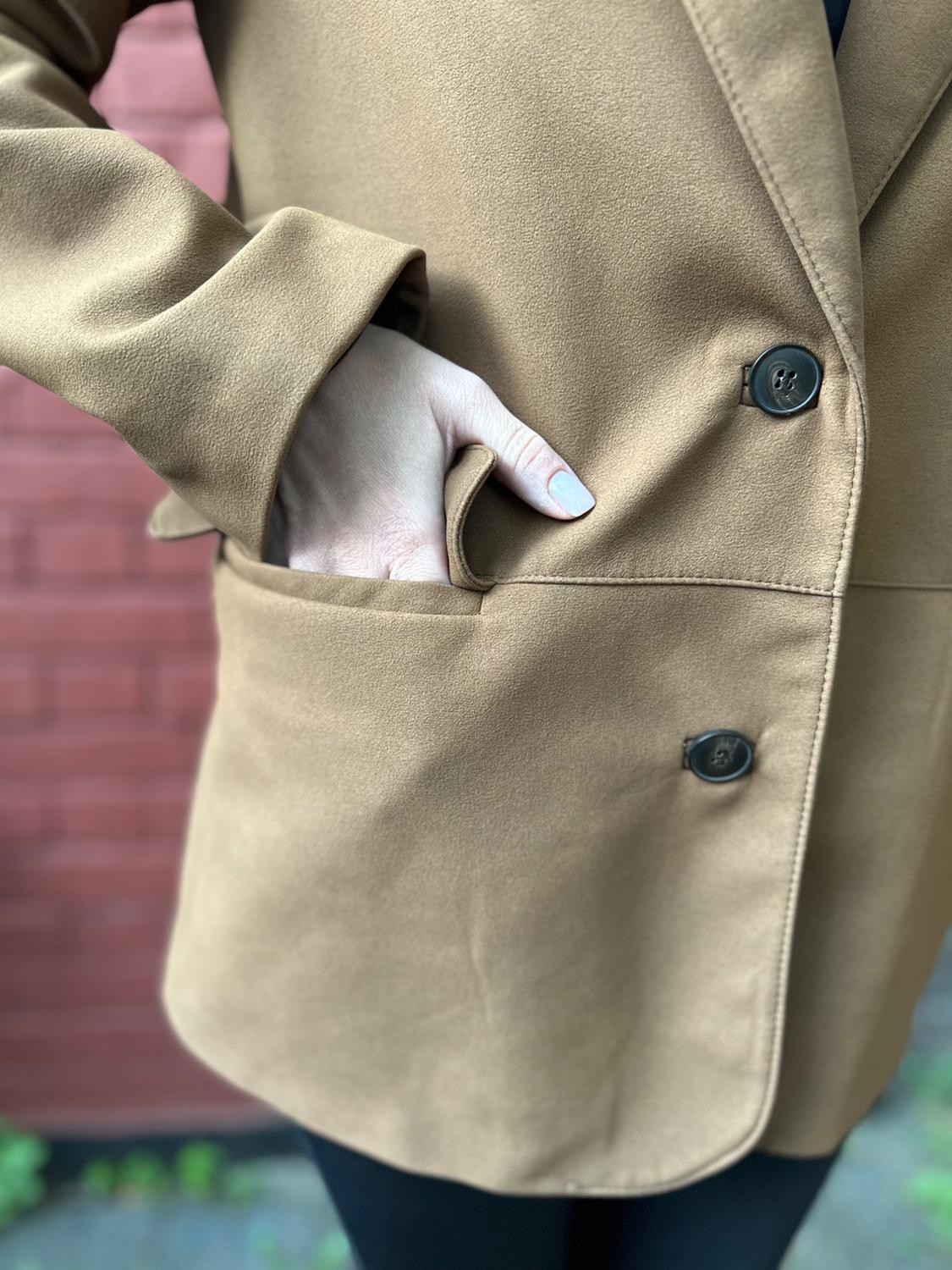 FAUX SUEDE STRAIGHT BLAZER - Image 5