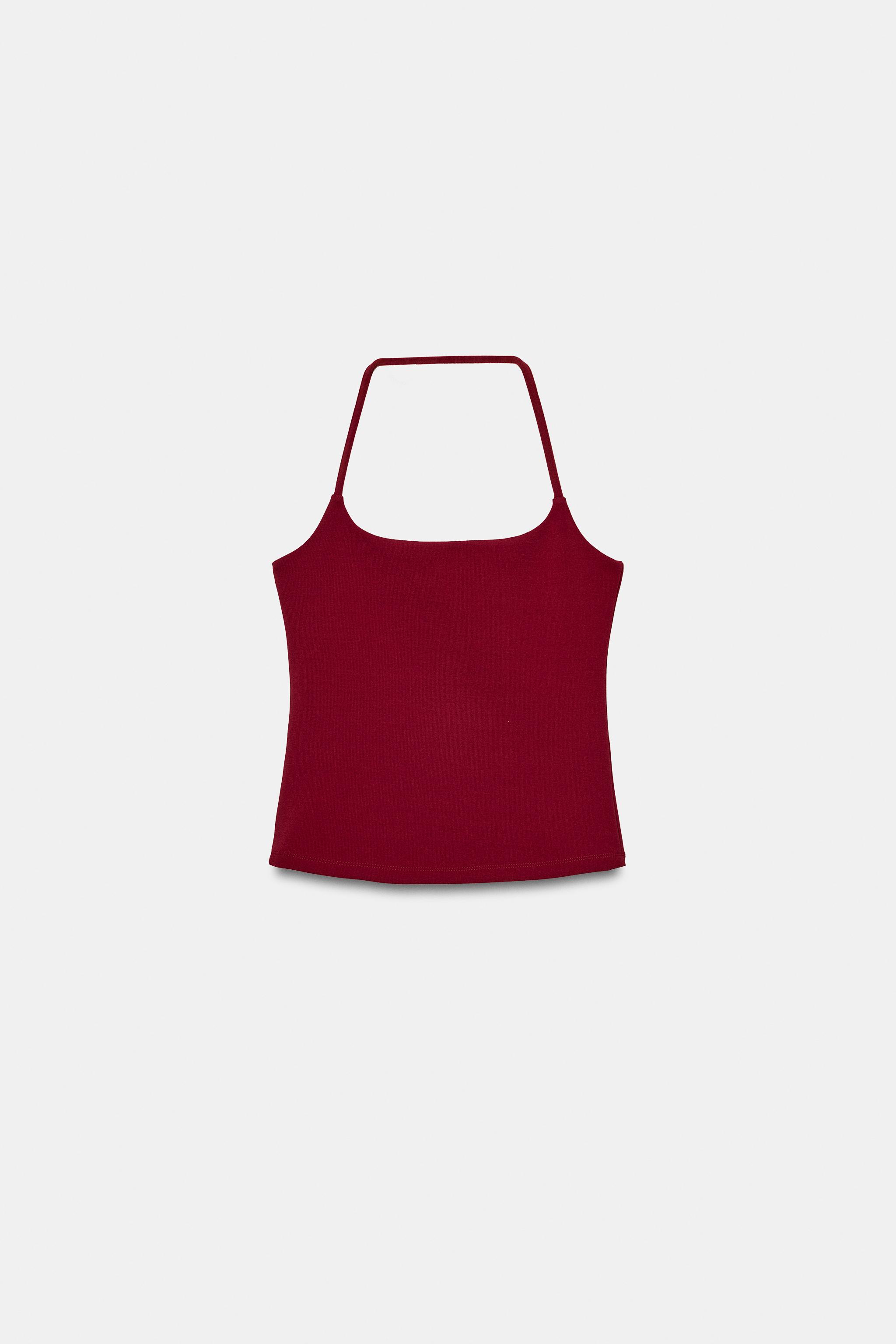 STRETCH KNIT HALTER TOP