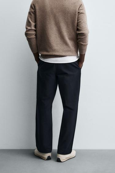 PANTALON STRAIGHT FIT STRUCTURÉ - Bleu marine de Zara - Image 2