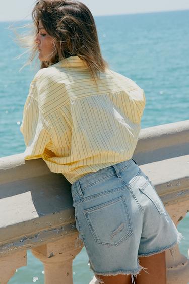 OVERSIZE STRIPED POPLIN SHIRT - Yellow by Zara - Image 2