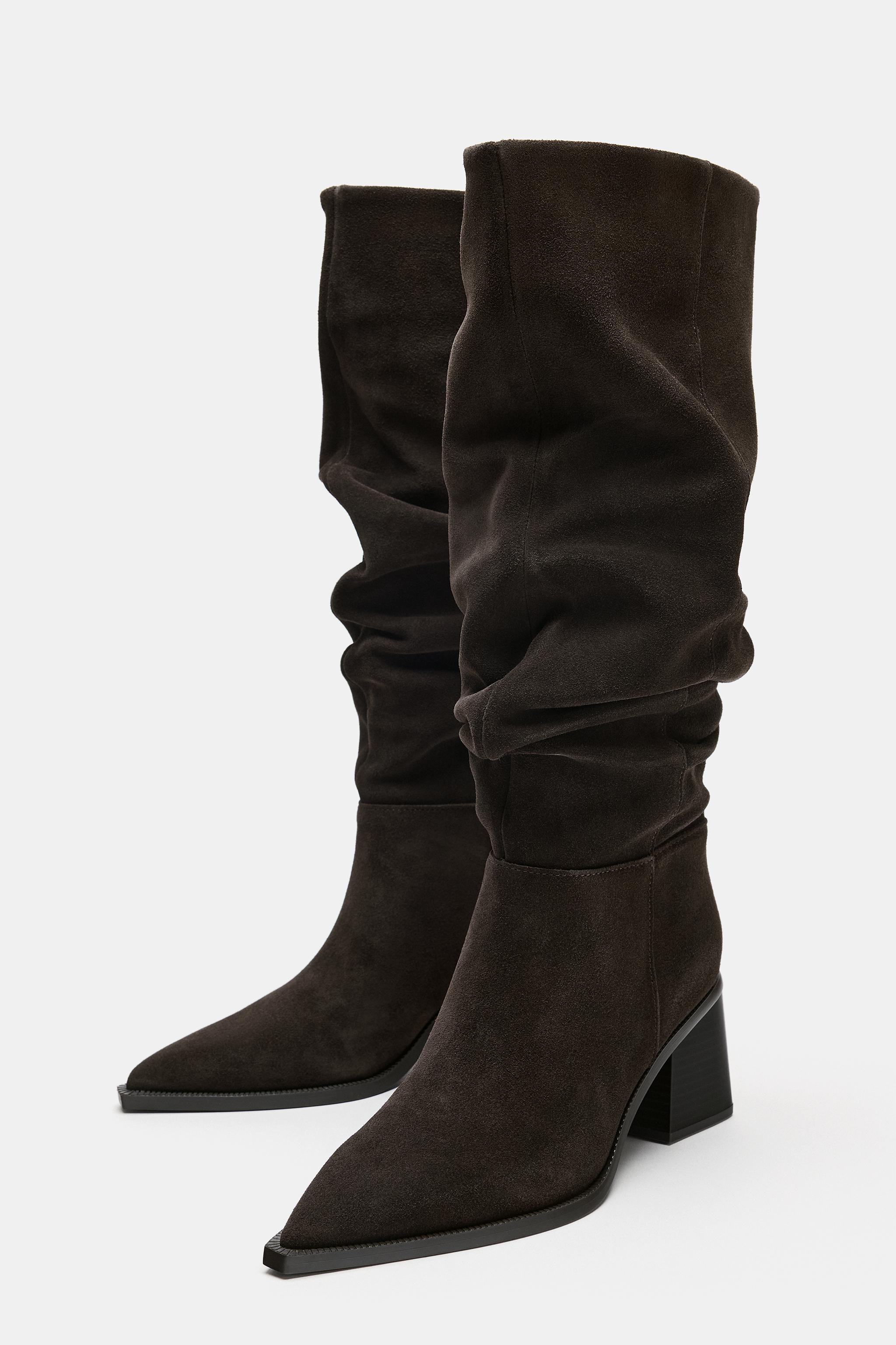 RUCHED SUEDE BOOTS