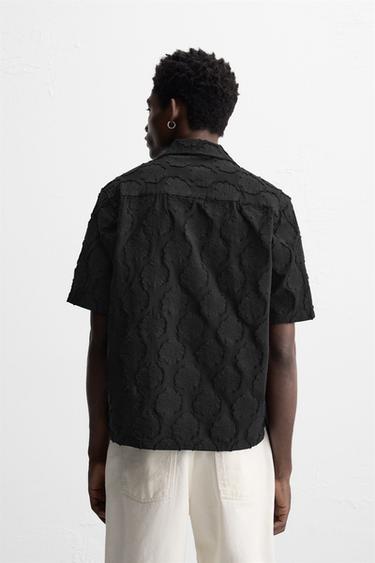 CHEMISE JACQUARD TEXTURÉE - Noir de Zara - Image 3