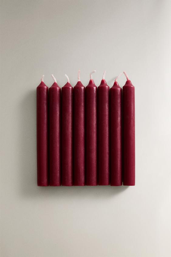 SET OF LONG CHRISTMAS CANDLES (SET OF 8) - Red | ZARA United States