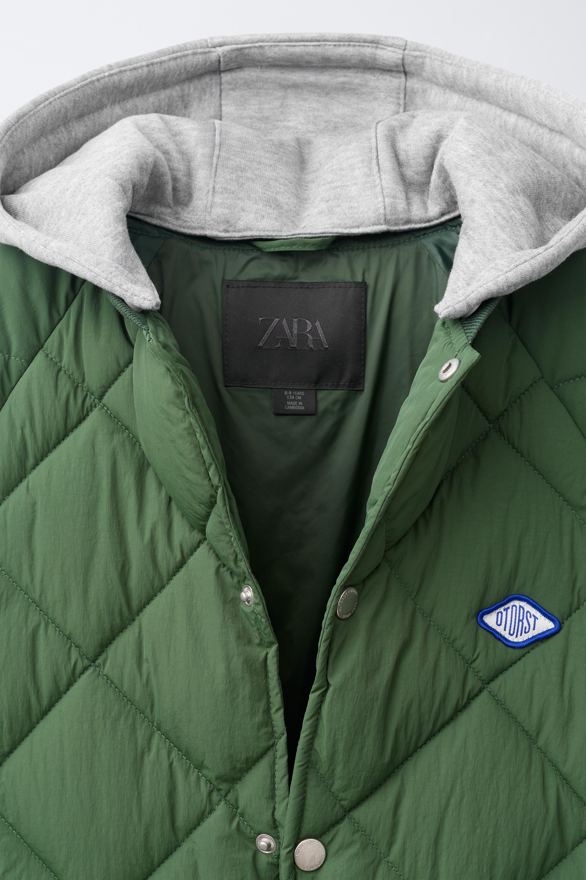 EMBROIDERED PUFFER JACKET WITH DETACHABLE HOODIE