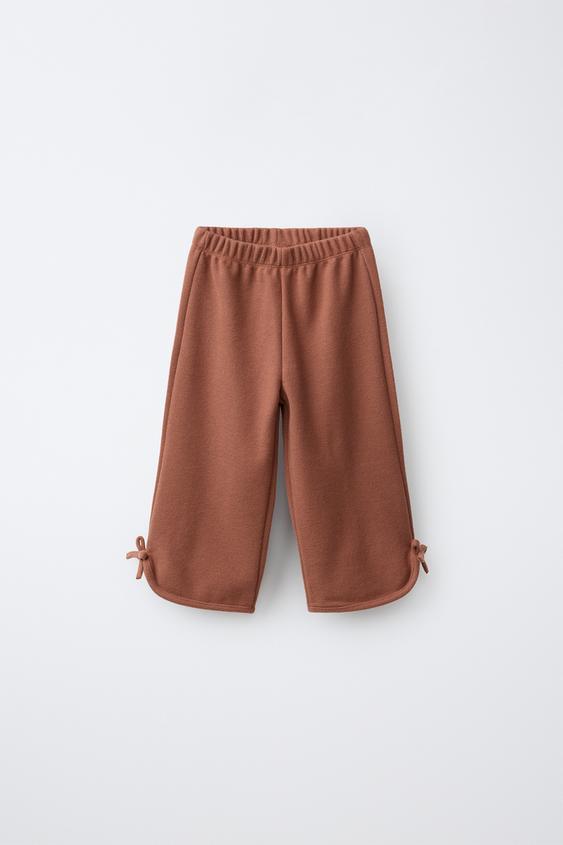 PANTALÓN CULOTTE SOFT TOUCH LAZOS - Caramelo de Zara - Imagen 0