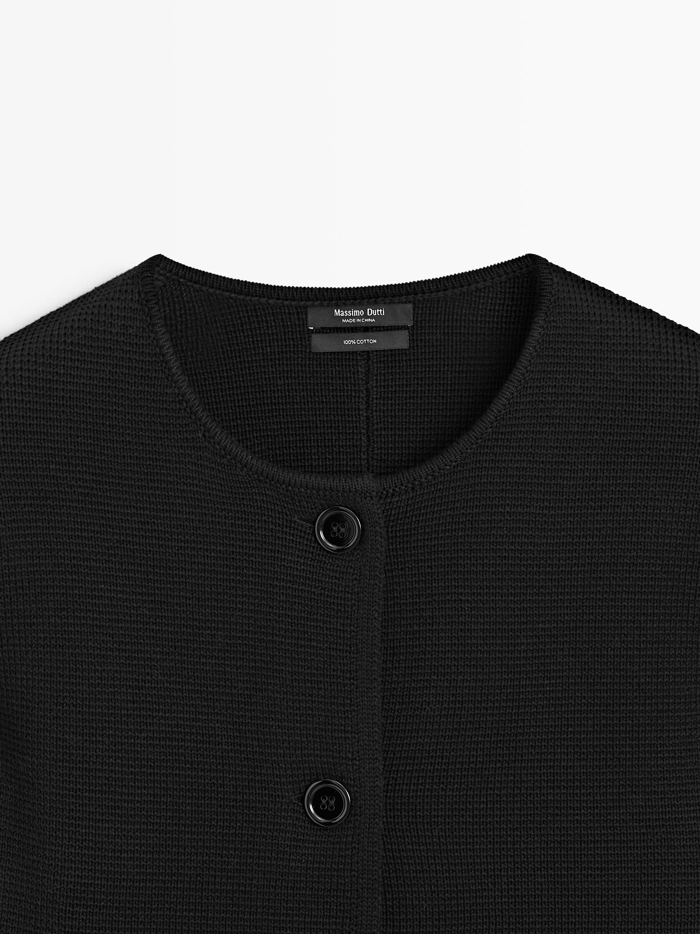 Cotton knit cardigan