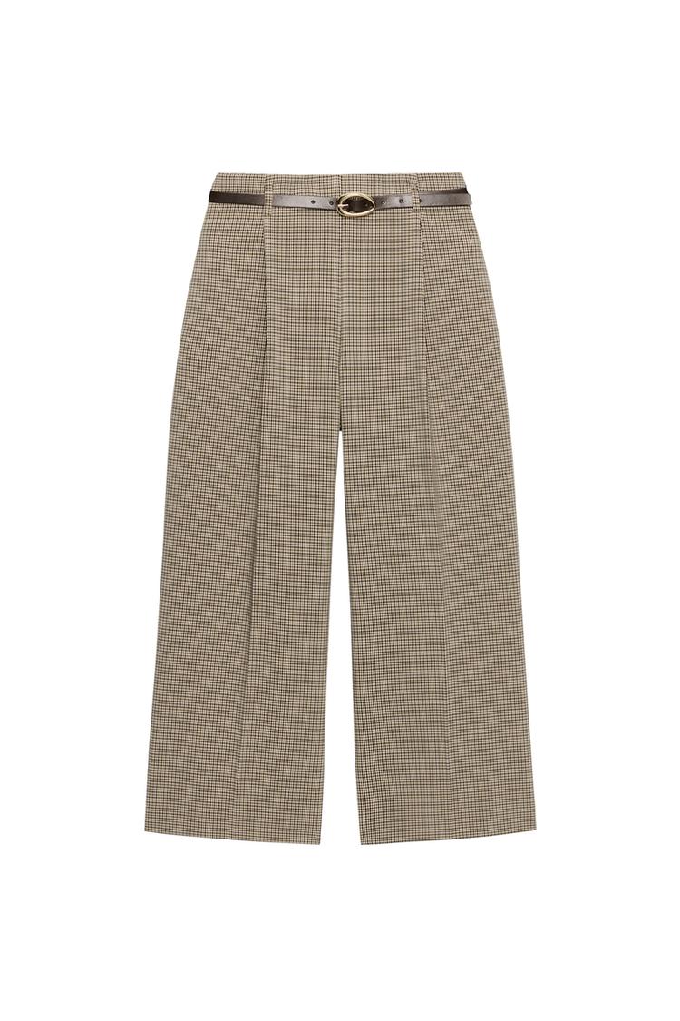 CHECKED TROUSERS WITH BELT