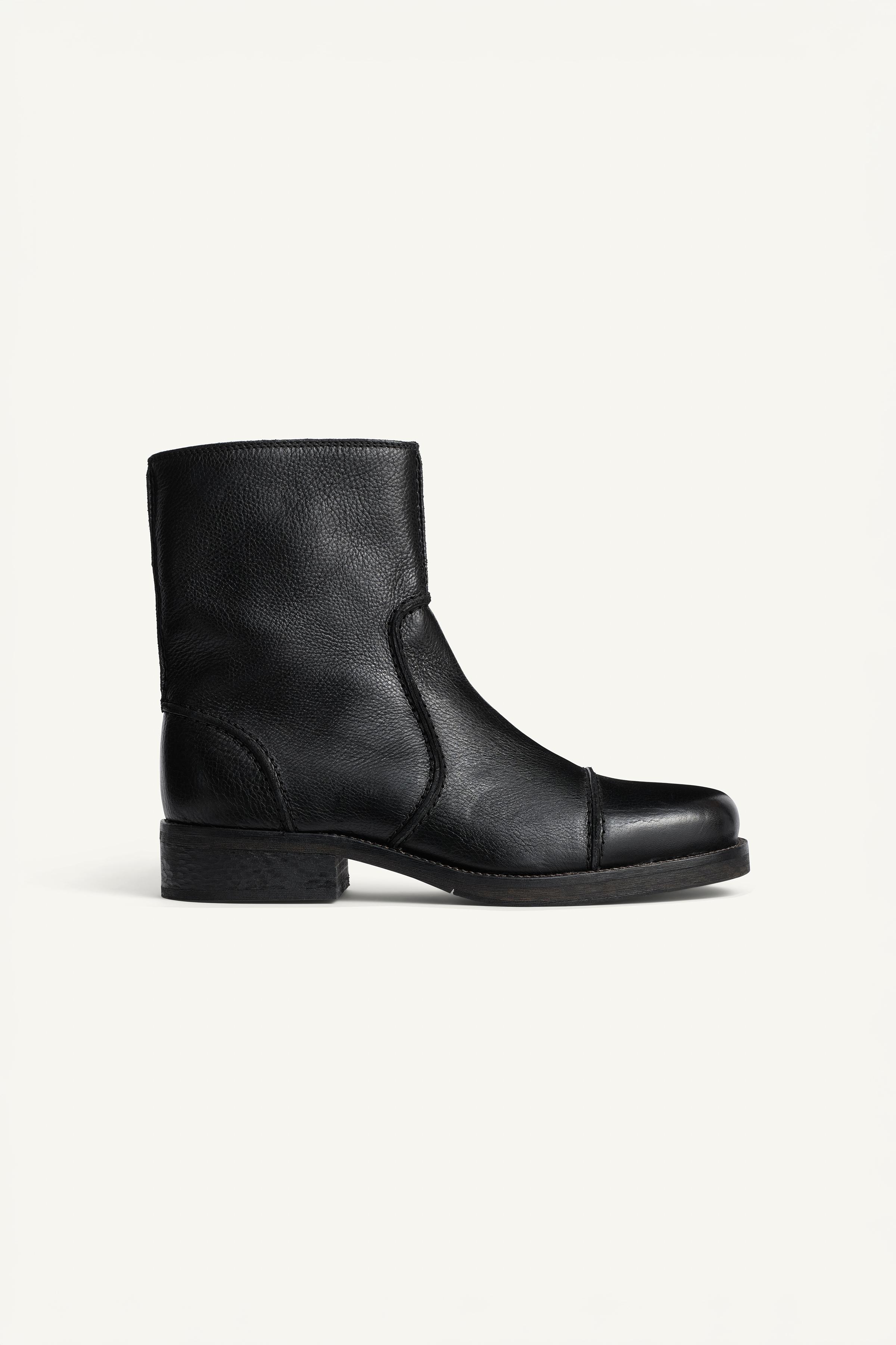 LEATHER ZIP BOOTS