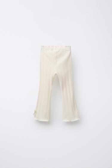 PANTALON FLARE AVEC BANDE LATÉRALE ET LACET - Écru de Zara - Image 1