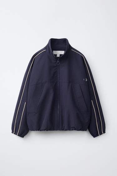 TECHNICAL SWEATSHIRT WITH CONTRAST PIPING - Navy blue by Zara
