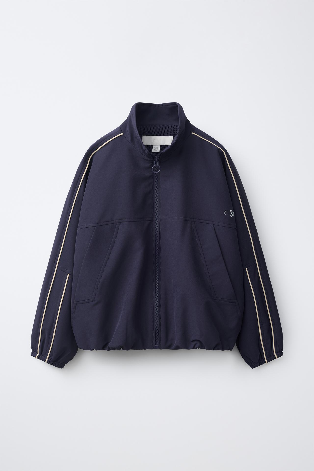 CONTRAST PIPING TECHNICAL SWEATSHIRT — Navy blue