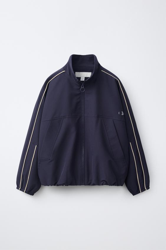 Zara CONTRAST PIPING TECHNICAL SWEATSHIRT - Navy blue - Image 0