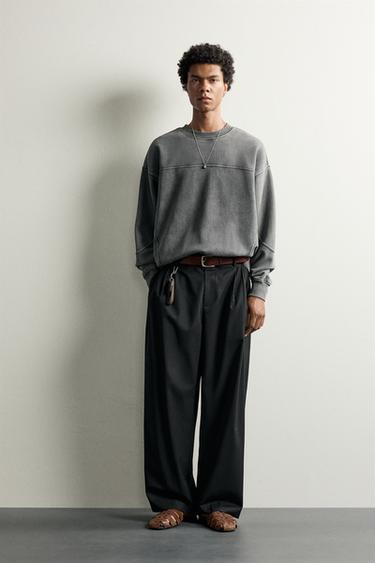 WASHED RELAXED FIT SWEATSHIRT - Greyish by Zara - Image 0