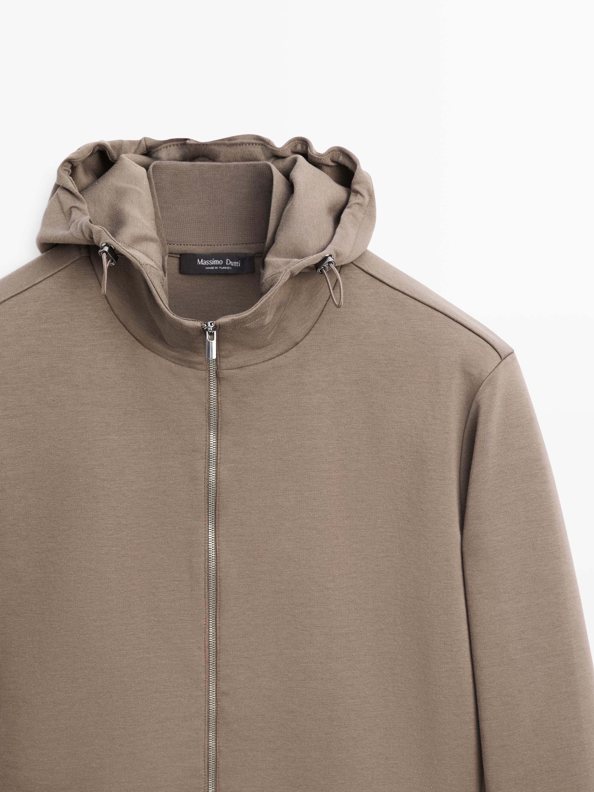 Cotton blend hooded jacket