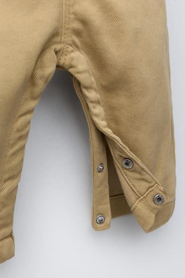 SALOPETTE EN SERGÉ LONGUE UNIE - Beige de Zara - Image 3