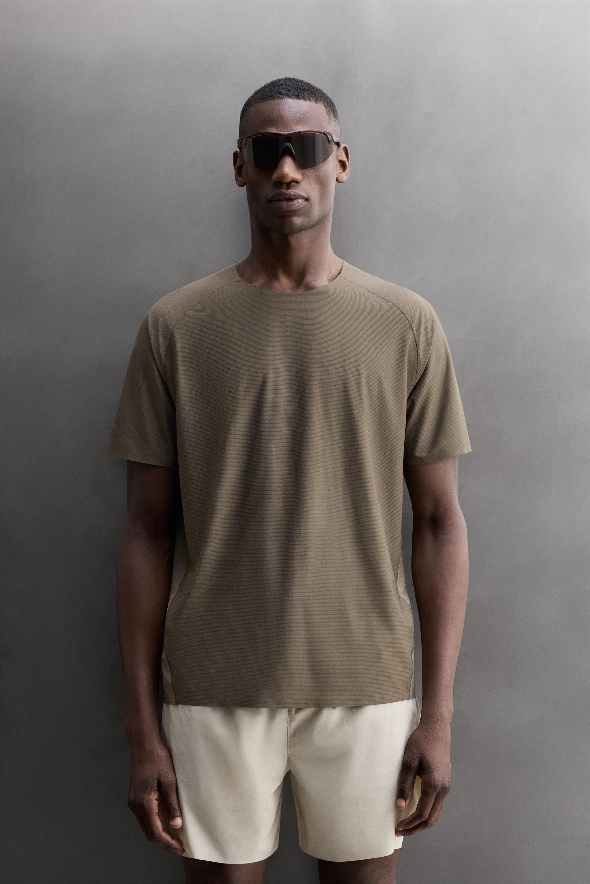 Мужские футболки Zara COLORBLOCK TEXTURED TECHNICAL T-SHIRT — фото 2