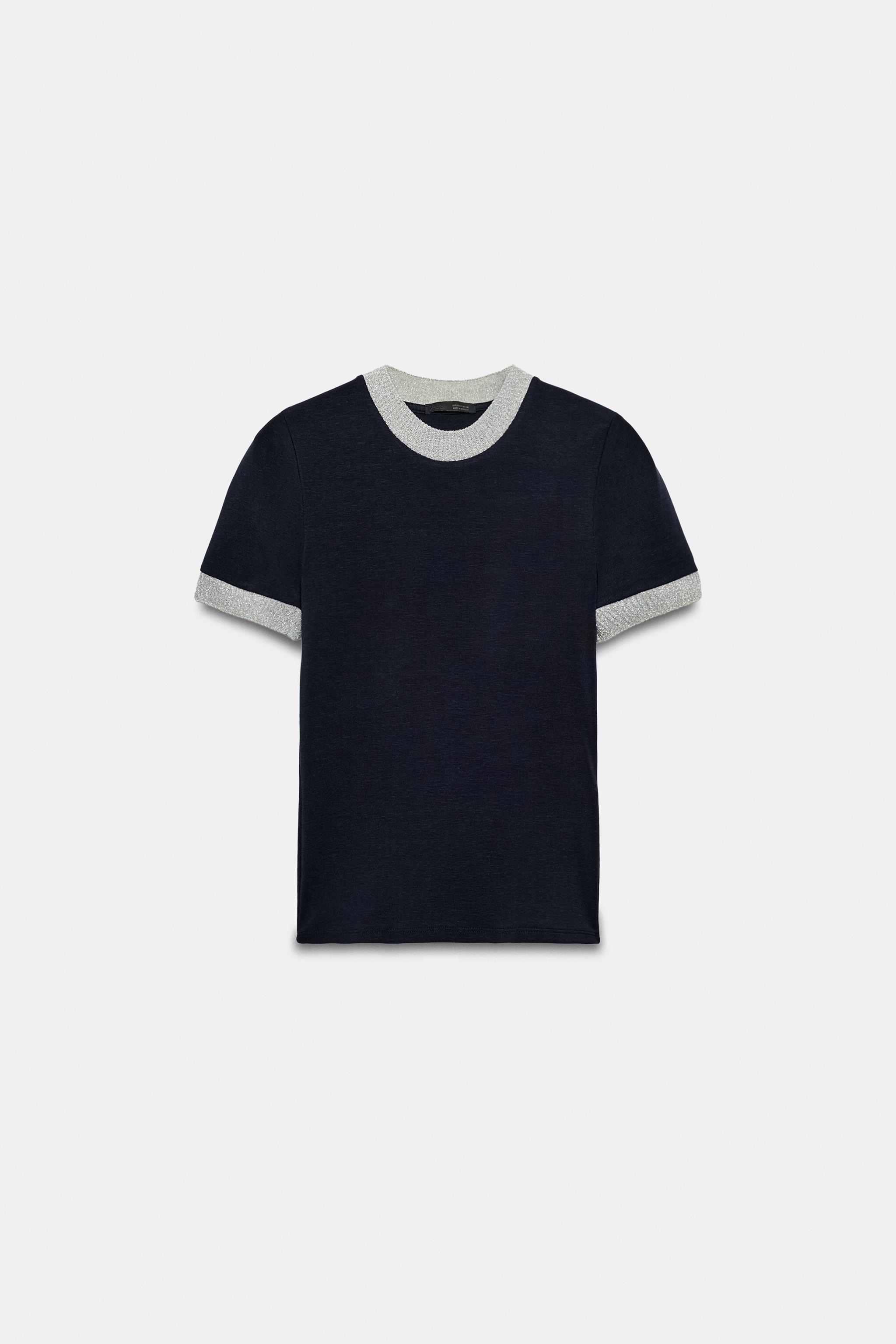 T-SHIRT CÔTELÉ EN CONTRASTE