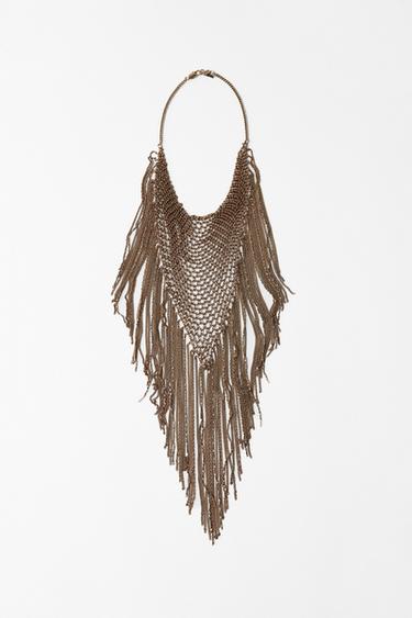 COLLAR BABERO FLECOS - Dorado de Zara