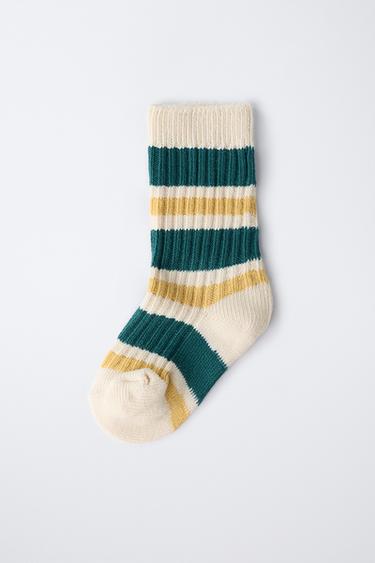 LONG STRIPED SOCKS - Green stripe by Zara - Image 4