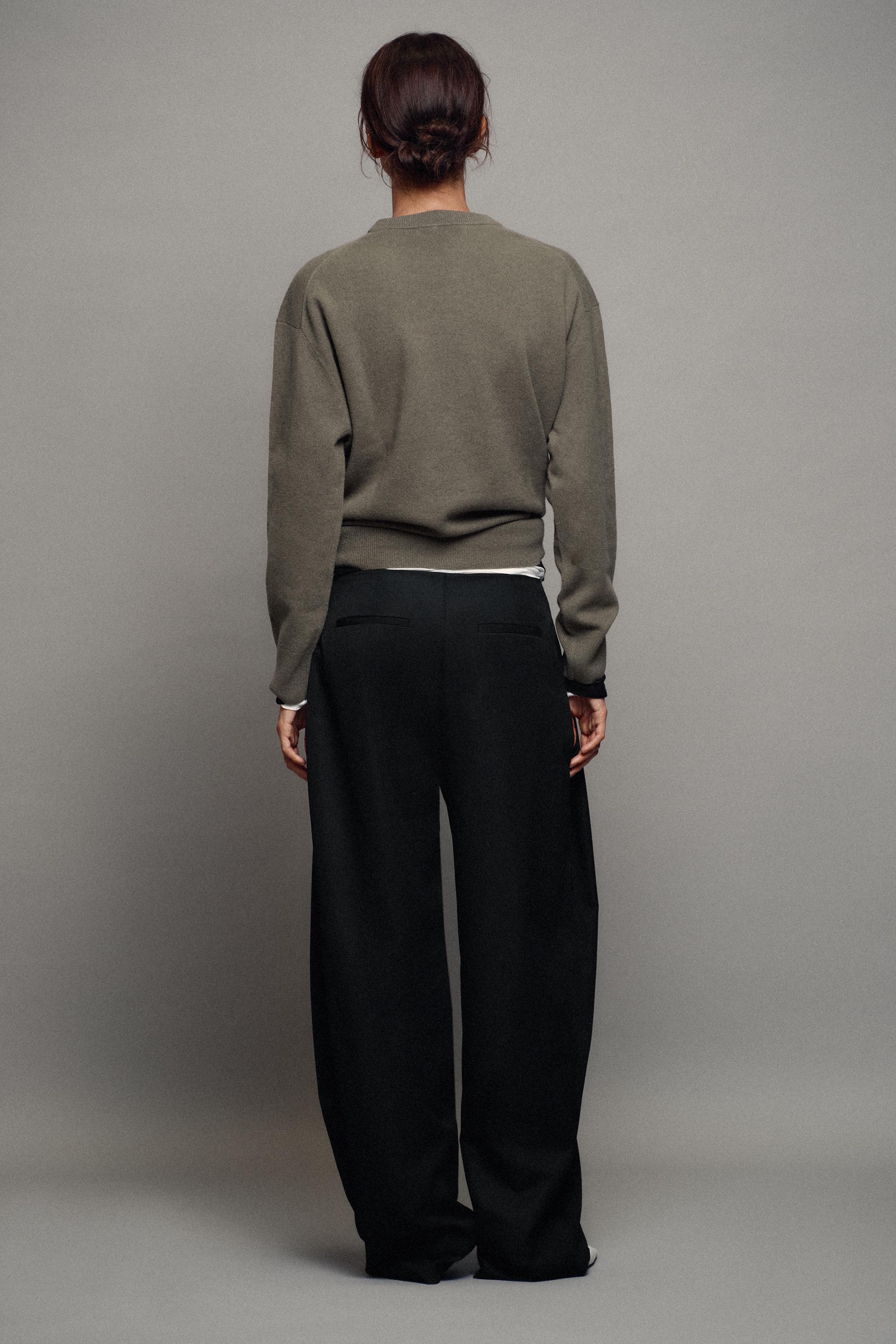 Zara ZW COLLECTION PENSLİ GENİŞ PAÇA PANTOLON görsel 4