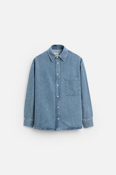 RELAXED FIT DENIM SHIRT - Light blue by Zara