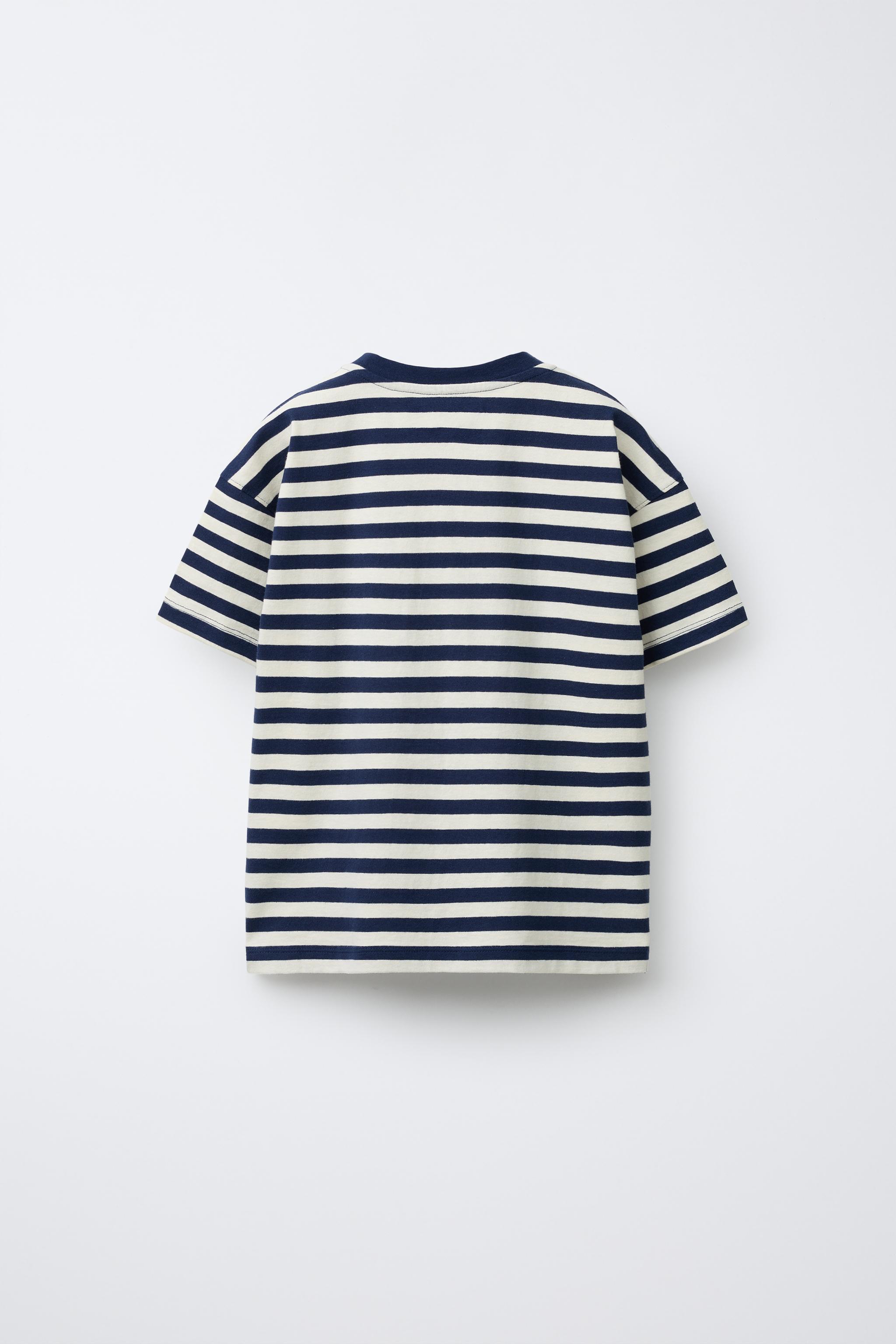 H&m T Shirt A Righe Bianche E Nere Uomo T-shirt In Maglia Fine